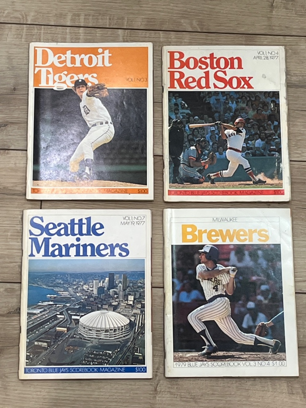 Vintage Toronto Blue Jays Scorebook Lot (Detroit, Boston, Seattle, Milwaukee)